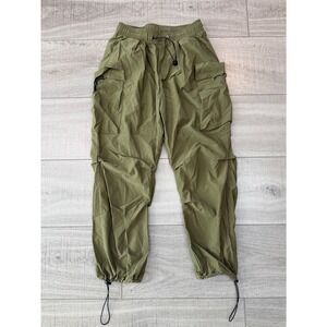 Olive Green Parachute Cargo Pants Women Streetwear Joggers